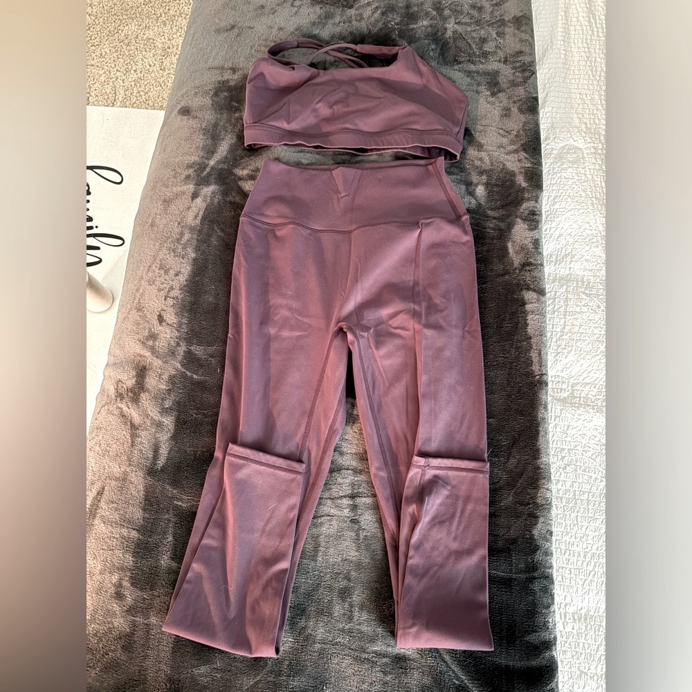 NWOT VITAL Bralette Purple High-Waisted Seamless Leggings and Sportsbra